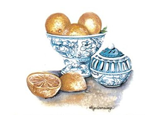 386 Blue Delft Fruit Bowl Waterslide Ceramic Decals By The Sheet (2" X 1 1/2" * 12 pcs)