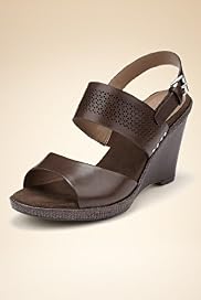 Footglove™ Fashion Leather Wide Fit Punch Hole Wedge Shoes