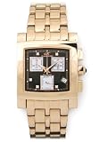 Klaus Kobec Atlantic Rose Gold IP Plated Gents Watch with Diamomds - T5 - Swiss Chronograph Movement Matching Rose Gold IP Plated Strap with Pitch Black Diamond Dial