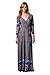 Tua USA 3/4 Sleeve Exotic Bohemian Print Stretch Knit Wrap Maxi Dress