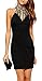 made2envy Halter Jeweled Neckline Bodycon Mini Dress (M, Black) C21884MBL