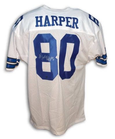 Autographed Alvin Harper Dallas Cowboys White Throwback Jersey