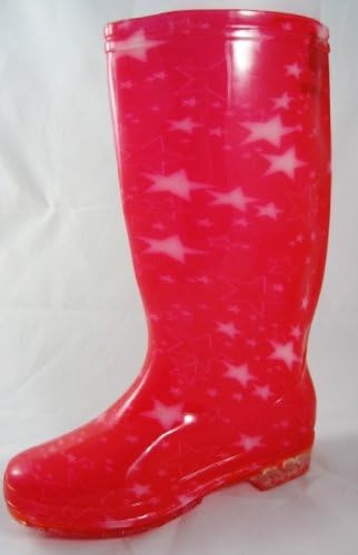 L.a. Beauty Women Galoshes Wellies Rubber Rain Riding Flat Boots Booties Shoes Red Stars (10)