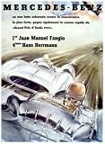 1954 Mercedes Fangio Italian Grand Prix Poster, Art Print