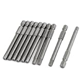 uxcell ドライバービット　メタル製　ダブルサイド　グレー　10本入 5x6mm