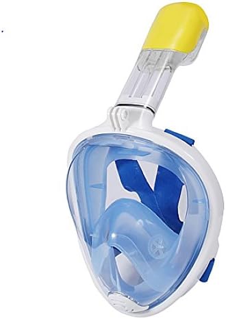 Snorkeling Mask, Diving Mask, Anti-Leak Anti-Fog Larger Viewing Area Swimming, 180 Degree Dry Full Face Easy Free Breath Design Breath Ventilation Concept (Blue, M/L)