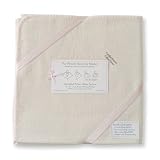 SwaddleDesigns Organic Ultimate Receiving Blanket - Natural with Pastel Pink Trim