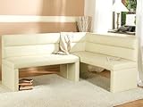Eckbank Mathis 160x210 creme Textill. Rücken zu