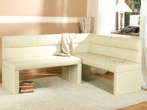 Eckbank Mathis 160x210 creme Textill. Rücken zu