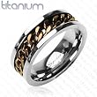 Solid Titanium with IP Coffee Chain Inlay