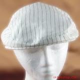 WASHED LINEN COTTON STRIPE IVY DRIVER GOLF HAT CAP IVORY XL