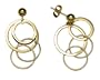 14k Yellow Gold Cascading Circles Earrings