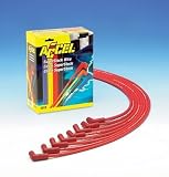 Accel 4041R Ignition Wires - Universal Fit Super Stock 8mm Suppression; Spark Plug Wire Set; 90 Deg. Boots; Red;