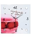 Horloge macarons en verre double paroi - carrée