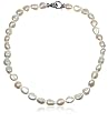 White 9-10mm Baroque Freshwater Cultured Pearl Necklace, 16"