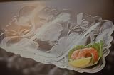 Laura Glass Rose Garden 10 X 14 Inch Three Section Tray