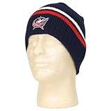 Columbus Blue Jackets Knit Beanie / Winter Hat - 2 Stripe Navy