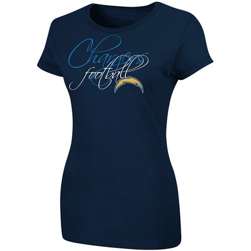 San Diego Chargers Ladies Franchise Fit II T-Shirt - Navy Blue (X-Large)
