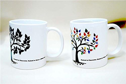 Goodaa MUG CUP COFFEE TEA MAGIC HEAT SENSITIVE HOT CHANGING CERAMIC (1, Heart Cold Black / Hot Red)