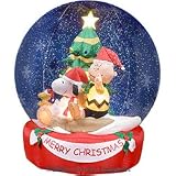 Airblown Inflatable 6 Ft Tall Charlie Brown, Snoopy Snowglobe Scene