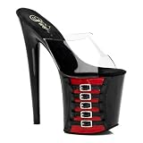 8 Inch Heel Sexy Shoes 5 Buckle Platform Shoes Red