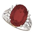 14K White Gold Mozambique Garnet and Diamond Ring