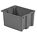 LEWISBins+ Polylewton Polyethylene Totes - Gray - Lot of 5