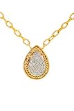 14k Gold and diamond Egg shaped necklace