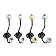 Set of 4 Hooks Metal with Pastel Knobs