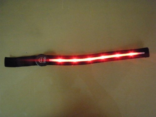 Roadway Safety Flashing LED Light Up Armband Flexible Lightweight Visible Super Hight-light Arm Bands-Red