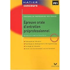 Epreuve orale d'entretien pr�professionnel