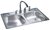 Kindred DS804BX 22-by-33-Inch Double Bowl Drop-In Stainless Steel Kitchen Sink