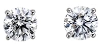 Platinum, Round, Diamond 4-Prong Stud Earrings (1/2 cttw, G-H Color, VS2 Clarity)