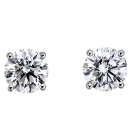 Platinum, Round, Diamond 4-Prong Stud Earrings (1/2 cttw, G-H Color, VS2 Clarity) by 