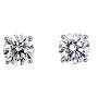 Platinum, Round, Diamond 4-Prong Stud Earrings (1/2 cttw, G-H Color, VS2 Clarity)