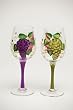 2 Assorted: Vintage Vines 12 Oz Hand Painted Stemware Glass 2 Assorted: Vintage Vines 12 Oz Hand Painted Stemware Glass