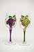 2 Assorted: Vintage Vines 12 Oz Hand Painted Stemware Glass