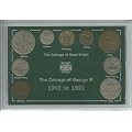 1945-1951 King George VI Great Britain British Coin Collection Collector Type Set (second type George VI coinage)