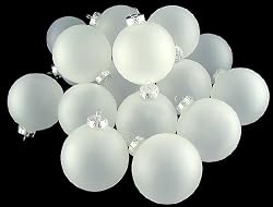 Club Pack of 36 Clear Frost Matte Glass Ball Christmas Ornaments 2.75" (67mm)