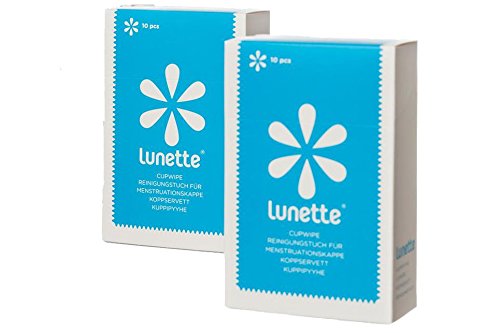 Lunette Cup Wipes (Portable - Compostable - Disinfecting) - 2 Pack