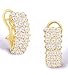 Jewelry : 3.00CT Total Weight Round Diamond Cluster Earrings Set in 14KT Yellow Gold.