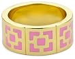 Trina Turk Enamel Brick Gold And Hot Pink Ring