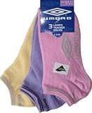 Umbro 3 Pairs of Ladies Trainer Liners Socks 4/7 Coloured