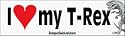 I Love My T-Rex - funny bumper stickers (Large 14x4 inches)