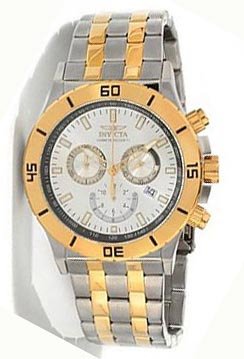 Invicta Men's Invicta II Two Tone Band Quartz Chrono Silver Dial Watch - 0390