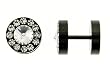 Stainless Steel Black Fake Plugs with Clear Crystals - 16G Stud - 10MM - Sold as a pair Stainless Steel Black Fake Plugs with Clear Crystals - 16G Stud - 10MM - Sold as a pair