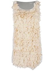 Scoop Neck Flutter Sleeveless Tank Applique Tunic 