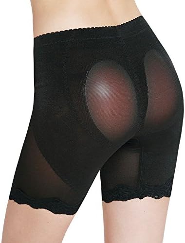 Sexy Silicone Pads Butt Enhancer Panties Undies Booty Booster K188 (M, Black)