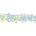 Flower Power Wallpaper & Border - Blue