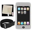 Apple iPod Touch 8GB 16GB iTouch Clear White Silicone Skin Case With Black Adjustable Sports Armband Plus Screen Protector(covers the whole front)